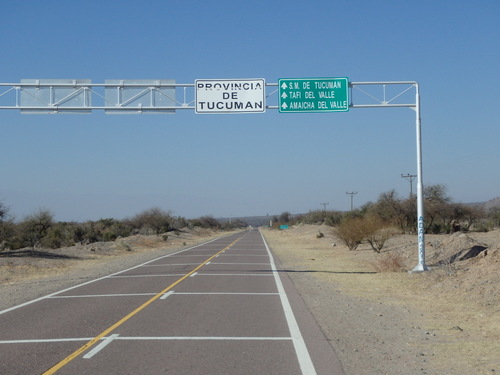 We are entering the Province of Tucuman (formally: Tucumuán) from Salta Province.